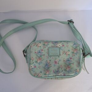 Loungefly X Disney Lilo Stitch Scrump Mint Floral Camera Crossbody Bag Zip Up